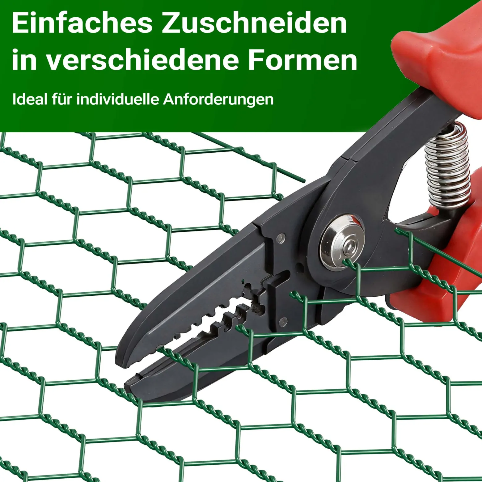 Wiltec Maschendrahtzaun Grün 90 cm x 25 m, 0,9 mm Stärke 25x25 mm Maschengröße, Volierendraht 6-Eck aus Stahl verzinkt, Drahtgitter, Vogeldraht