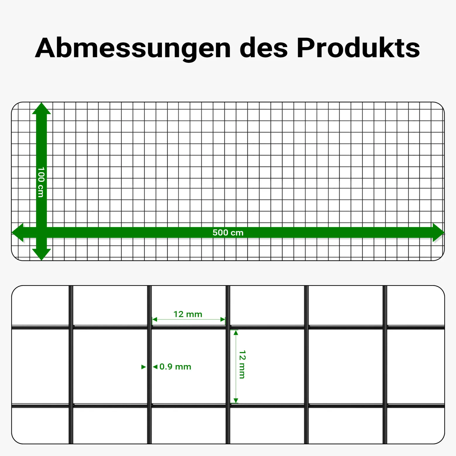 Wiltec Maschendrahtzaun Schwarz 100 cm x 5 m, 0,9 mm Stärke 12x12 mm Maschengröße, Volierendraht 4-Eck aus Stahl verzinkt, Drahtgitter, Vogeldraht