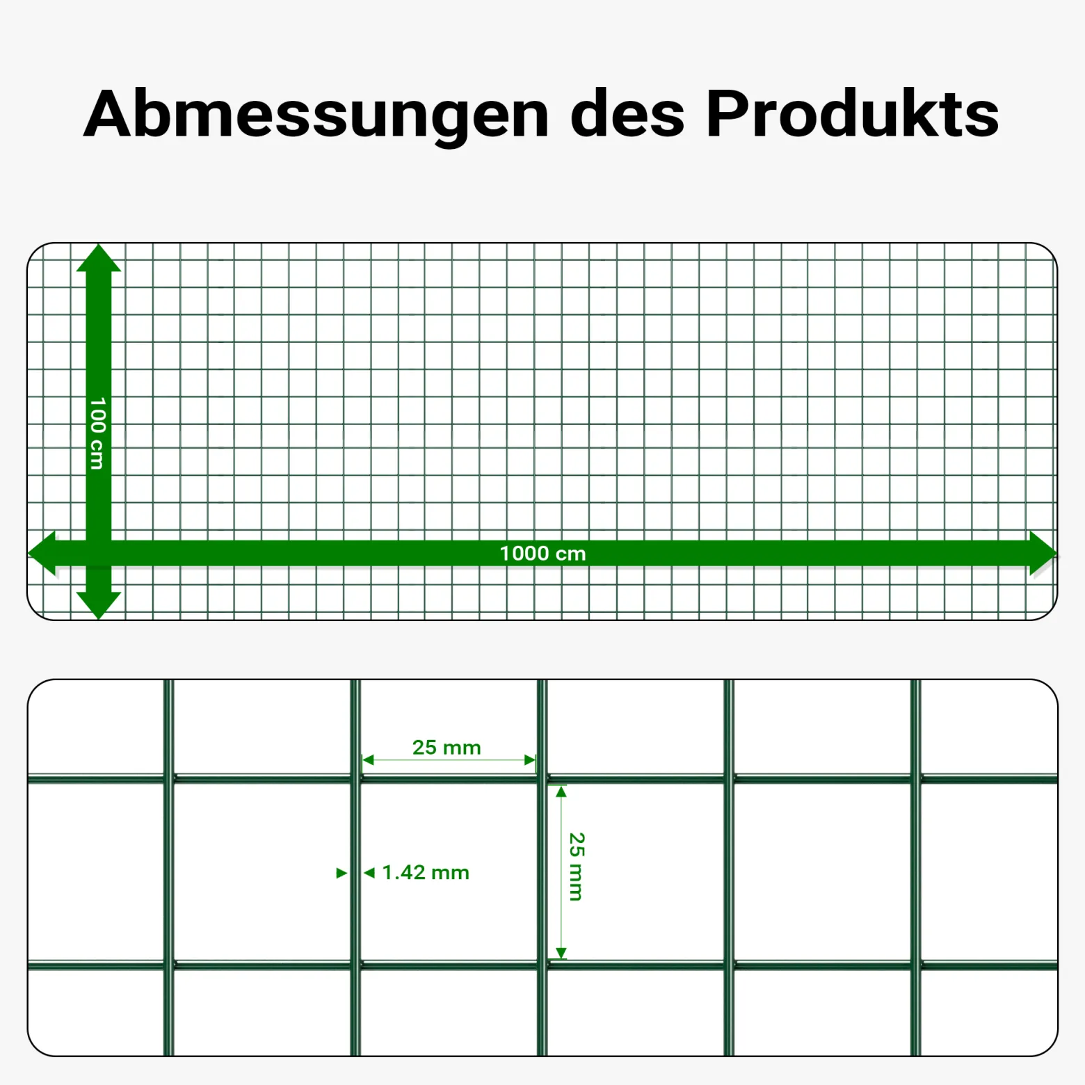 Wiltec Maschendrahtzaun Schwarz 1x10 m 100 cm Höhe 1,42 mm Stärke 25x25 mm Maschengröße, Volierendraht 4-Eck aus Stahl verzinkt, Drahtgitter, Vogeldraht