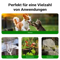 Wiltec Maschendrahtzaun Schwarz 50 cm x 5 m, 0,9 mm Stärke 19x19 mm Maschengröße, Volierendraht 4-Eck aus Stahl verzinkt, Drahtgitter, Vogeldraht
