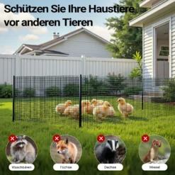 Wiltec Maschendrahtzaun Schwarz 50 cm x 5 m, 0,9 mm Stärke 12x12 mm Maschengröße, Volierendraht 4-Eck aus Stahl verzinkt, Drahtgitter, Vogeldraht