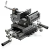 Wiltec Maschinenschraubstock 2 Achsen 100 mm, Schraubstock 33x32,5x13,5 cm aus Gusseisen, Arbeitstisch für Kreuztisch, Frästisch, Werkbank