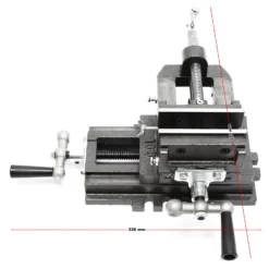 Wiltec Maschinenschraubstock 2 Achsen 100 mm, Schraubstock 33x32,5x13,5 cm aus Gusseisen, Arbeitstisch für Kreuztisch, Frästisch, Werkbank