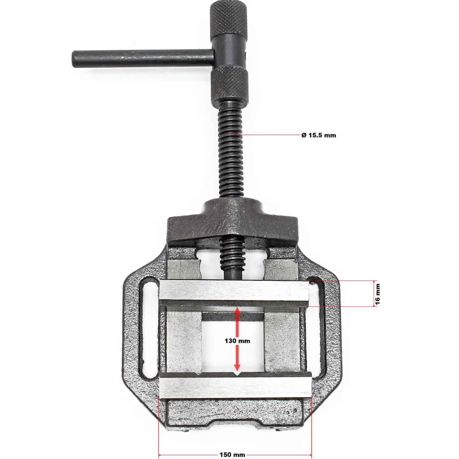 Wiltec Maschinenschraubstock 150 mm Backenbreite, Schraubstock für Werkstatt, Bohrmaschinenschraubstock als Spannwerkzeug