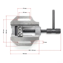 Wiltec Maschinenschraubstock 100 mm Backenbreite, Schraubstock für Werkstatt, Bohrmaschinenschraubstock als Spannwerkzeug