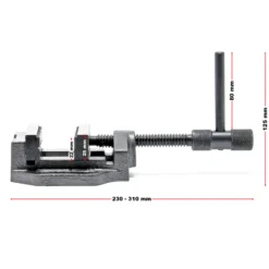 Wiltec Maschinenschraubstock 100 mm Backenbreite, Schraubstock für Werkstatt, Bohrmaschinenschraubstock als Spannwerkzeug
