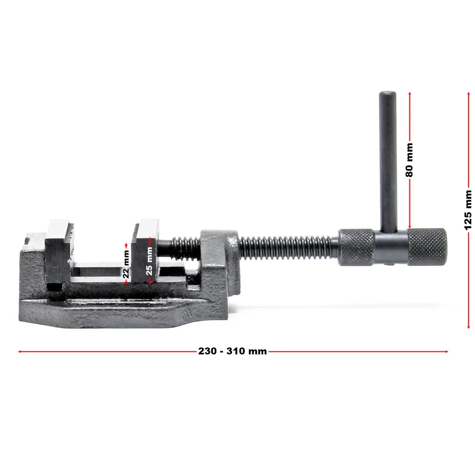 Wiltec Maschinenschraubstock 100 mm Backenbreite, Schraubstock für Werkstatt, Bohrmaschinenschraubstock als Spannwerkzeug