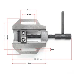 Wiltec Maschinenschraubstock 75 mm Backenbreite, Schraubstock für Werkstatt, Bohrmaschinenschraubstock als Spannwerkzeug