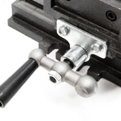 Wiltec Maschinenschraubstock 2 Achsen 75 mm, Schraubstock 33x32,5x13,5 cm aus Gusseisen, Arbeitsitsch für Kreuztisch, Frästisch, Werkbank