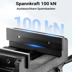 Wiltec Maschinenschraubstock 2 Achsen 150 mm, Schraubstock 40x37,5x16 cm aus Gusseisen, Arbeitsitsch für Kreuztisch, Frästisch, Werkbank