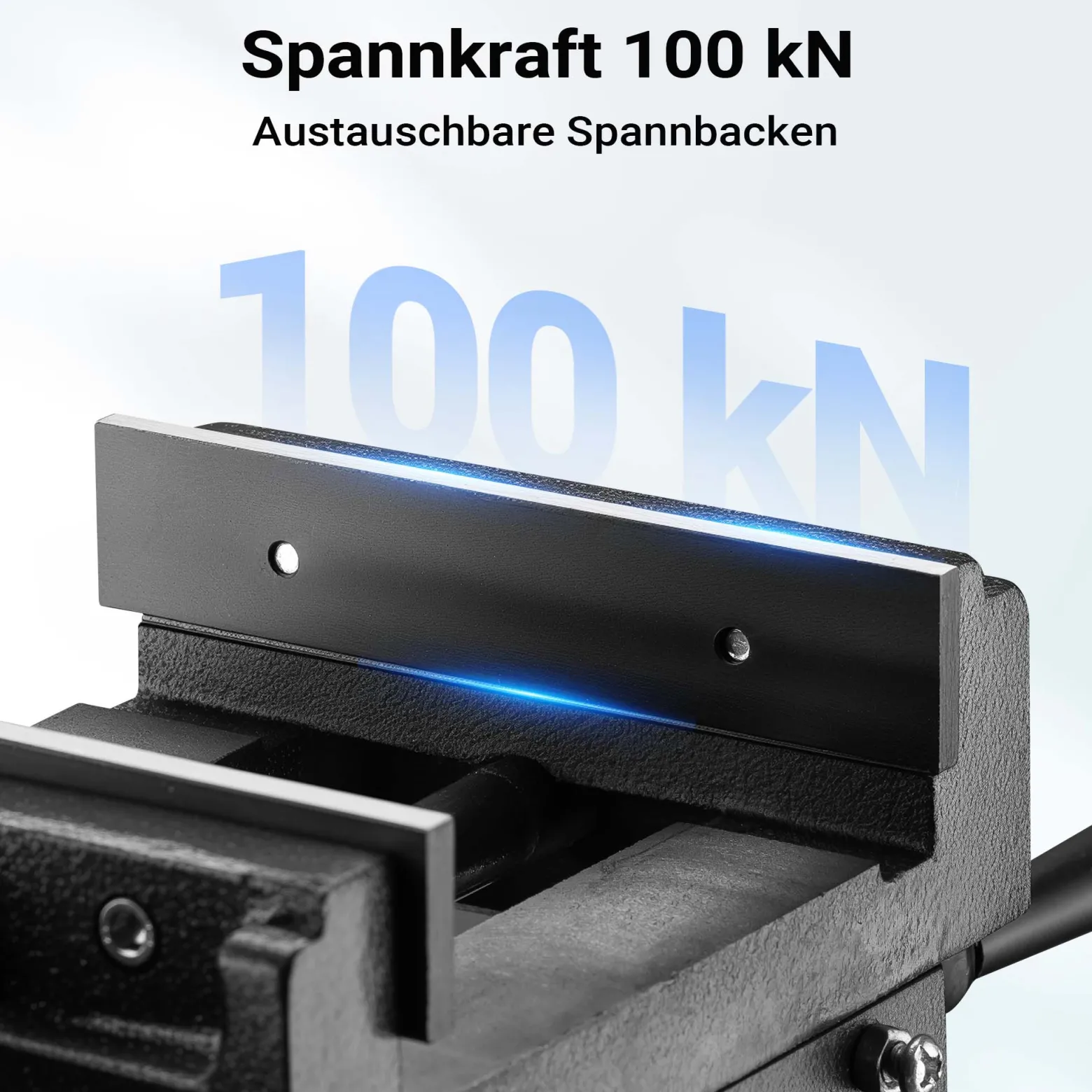 Wiltec Maschinenschraubstock 2 Achsen 150 mm, Schraubstock 40x37,5x16 cm aus Gusseisen, Arbeitsitsch für Kreuztisch, Frästisch, Werkbank