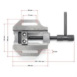 Wiltec Maschinenschraubstock 125 mm Backenbreite, Schraubstock für Werkstatt, Bohrmaschinenschraubstock als Spannwerkzeug