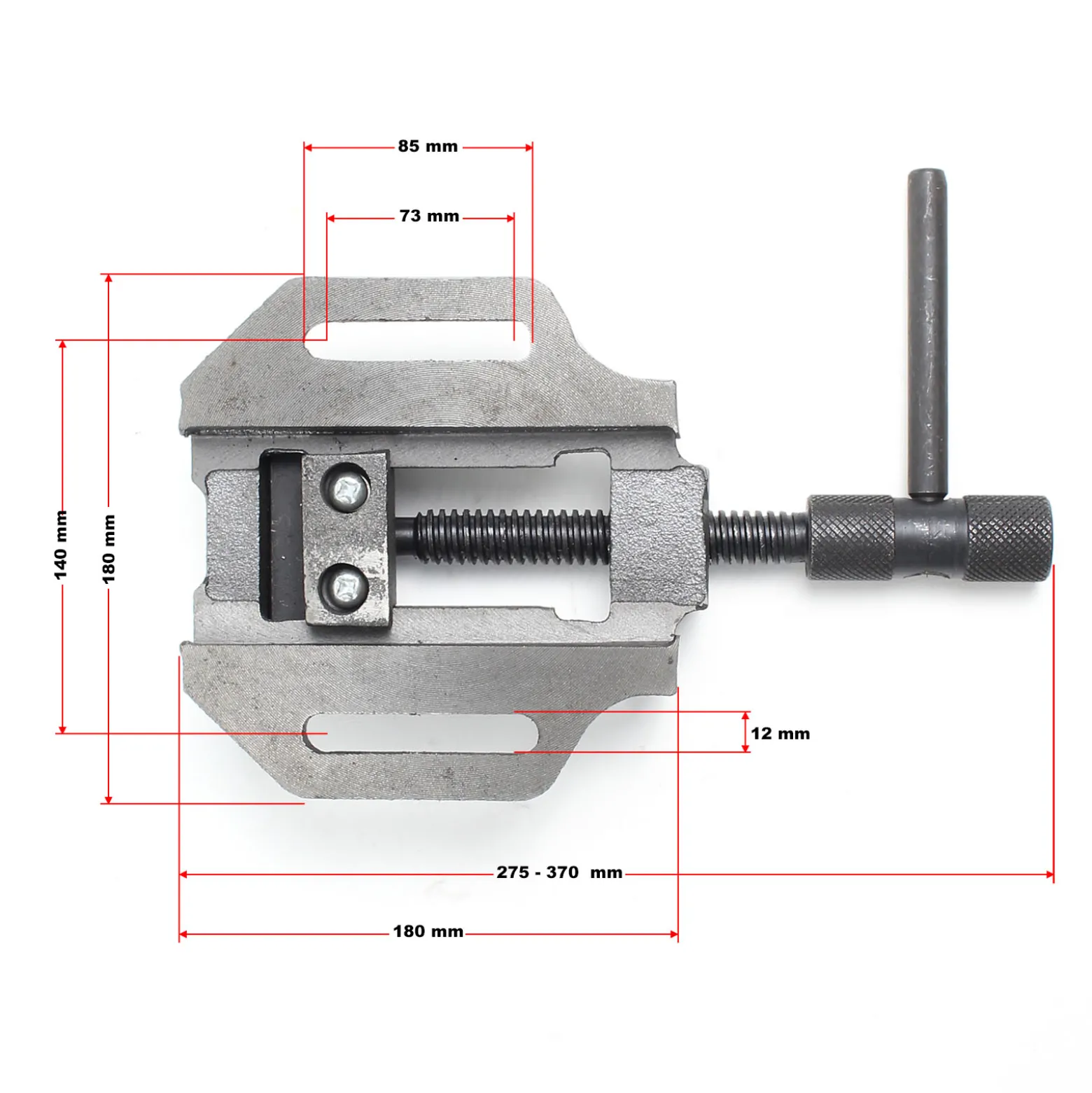 Wiltec Maschinenschraubstock 125 mm Backenbreite, Schraubstock für Werkstatt, Bohrmaschinenschraubstock als Spannwerkzeug