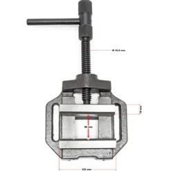 Wiltec Maschinenschraubstock 125 mm Backenbreite, Schraubstock für Werkstatt, Bohrmaschinenschraubstock als Spannwerkzeug