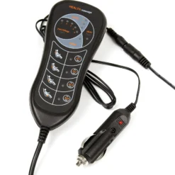 Wiltec Massagesitzauflage Auto 105x50cm Betrieb über 12V-Zigarettenanzünder mit 5 Vibrationsmotoren und Wärmefunktion Schwarz Sitzheizung Auflage Massagematte Massageauflage Massagesitz