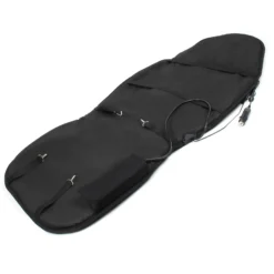 Wiltec Massagesitzauflage Auto 105x50cm Betrieb über 12V-Zigarettenanzünder mit 5 Vibrationsmotoren und Wärmefunktion Schwarz Sitzheizung Auflage Massagematte Massageauflage Massagesitz