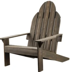 Wiltec Massivholz Adirondack Gartenstuhl 89 x 72 x 92,5 cm, Gartenstuhl aus Holz bis 160 kg, ergonomischer Gartensessel aus Kiefer, Gartenmöbel zeitlos massiv