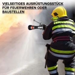 Wiltec Mehrzweckstrahlrohr mit C Storzkupplung 150–350 l/min und stufenloser Sprühstrahlverstellung für THW & Feuerwehr