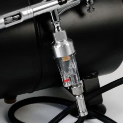 Wiltec Mini Luftfilter mit Wasserabscheider für Airbrush Kompressor, mit 2x 9,51mm (1/8