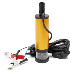 Wiltec Mini Pumpe 12 l/min 8700 U/min 12 V, 19 mm Auslass, Tauchpumpe für Wasser und Dieselöl, mit Ansauggitter zum Ablassen von Flüssigkeit, Entwässerung, Umpumpen