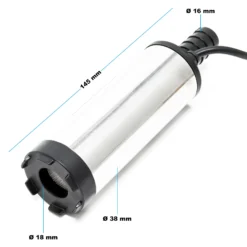 Wiltec Mini Pumpe 12 l/min 8700 U/min 12 V, 16 mm Auslass, Tauchpumpe für Wasser und Dieselöl, zum Ablassen von Flüssigkeit, Entwässerung, Umpumpen