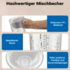 Wiltec Mischbechersystem 800 ml 50x Filter 125 μm, Lackmischbecher Set mit Deckeln, Innenbechern und Messbecher, Farbmischbecher für Autolackierung