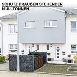 Wiltec Mülltonnenbox für eine Tonne in Holzoptik, abschließbare Mülltonnenverkleidung mit Klappdeckel, Mülltonnenzaun, Sichtschutzzaun