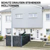 Wiltec Mülltonnenbox für eine Tonne in Anthrazit, abschließbare Mülltonnenverkleidung mit Klappdeckel, Mülltonnenzaun, Sichtschutzzaun