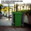 Wiltec Mülltonnenzaun aus Stahl in Anthrazit, Mülltonnenverkleidung für eine Tonne 60-240l, Mülltonnenbox, Sichtschutzzaun