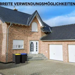Wiltec Mülltonnenzaun-Erweiterungsmodul in Anthrazit, Sichtschutzzaun aus Stahl für Mülltonnenbox, Mülltonnenverkleidung-Erweiterung