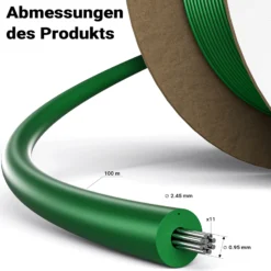 Wiltec 100 m Mähroboter Begrenzungskabel Ø 2,45 mm, verzinnter Kupferdraht, Leitkabel für Rasenroboter, Universal Begrenzungsdraht kompatibel mit diversen Rasenmähern
