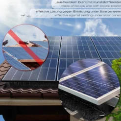 Wiltec 24 m Nistschutzbürste 20x120 cm Ø 12cm für Solarpaneele, effektiver flexibler Einnistschutz, 20 Stück Spatzenbürste