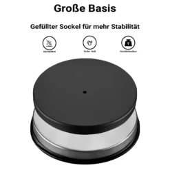 Wiltec mobile Absperrpfosten 32 x 7 x 90 cm in Schwarz mit 200 cm Zugband, Absperrständer aus rostfreiem Stahl, Personenleitsystem für Veranstaltungen