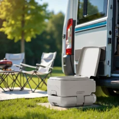 Wiltec mobile Campingtoilette 10 l, kompakte Camping Toilette, Camping WC mit manueller Pumpe, leicht zu reinigendes Campingklo für Wohnmobil