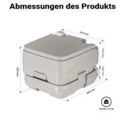 Wiltec mobile Campingtoilette 10 l, kompakte Camping Toilette, Camping WC mit manueller Pumpe, leicht zu reinigendes Campingklo für Wohnmobil