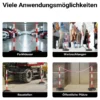 Wiltec mobile Parkplatz Absperrung 80 x 28 x 28 cm, Sperrpfosten mit 1,4 m langer Kette, rot-weiße Absperrpfosten, Poller für Parkplatz sperren