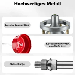Wiltec Mobile Reifenwuchtmaschine 29 x 29 x 57,5 cm, Auswuchtmaschine rostbeständig, Reifenwuchtgerät für Radnaben 1 1/2