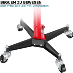 Wiltec Mobiler Getriebeheber hydraulisch 500 kg 110-190 cm Hubhöhe, mit 4 Laufrollen, Aufnahmekralle, Pedal, hydraulischer Motorheber für Kfz und Lkw