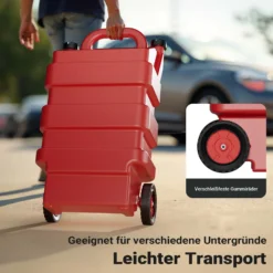 Wiltec mobile Tankanlage 60 l mit 12 V Pumpe, Kraftstoffbehälter für Diesel und Benzin, tragbarer Kraftstoff Kanister für flexibles Tanken