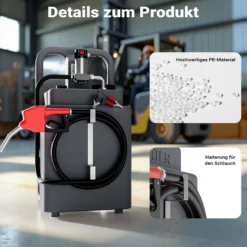 Wiltec mobile Tankanlage 120 l mit 12 V Pumpe, Kraftstoffbehälter für Dieselkraftstoff, tragbare Dieseltankanlage für flexibles Tanken
