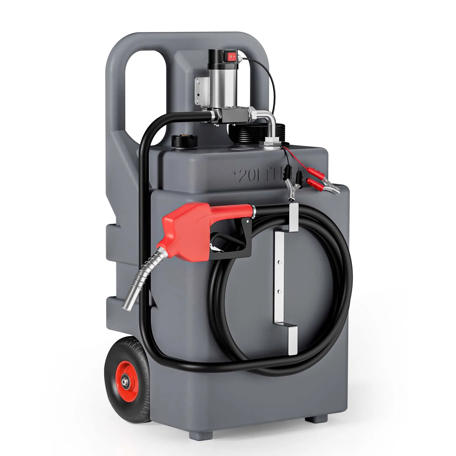 Wiltec mobile Tankanlage 120 l mit 12 V Pumpe, Kraftstoffbehälter für Dieselkraftstoff, tragbare Dieseltankanlage für flexibles Tanken