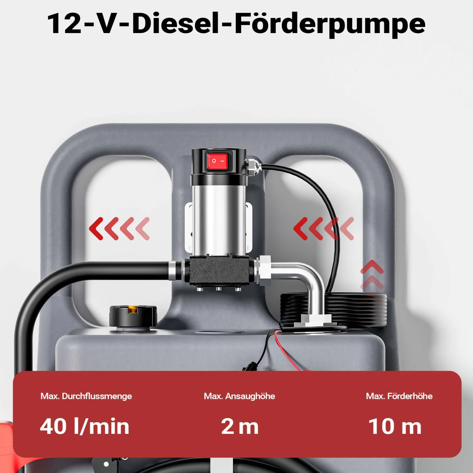 Wiltec mobile Tankanlage 120 l mit 12 V Pumpe, Kraftstoffbehälter für Dieselkraftstoff, tragbare Dieseltankanlage für flexibles Tanken