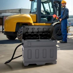 Wiltec mobile Tankanlage 180 l mit 12 V Pumpe, Kraftstoffbehälter für Dieselkraftstoff, tragbare Dieseltankanlage für flexibles Tanken