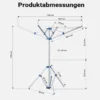 Wiltec Mobile Wäschespinne mit 4 Armen 16 m Wäscheleine Wäscheständer Alu Höhe 155cm Wohnwagen Camping Klappbar Wohnmobil Reise