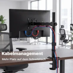 Wiltec Monitorhalterung bis 32 Zoll Bildschirmhalterung bis 9 kg Tischklemme für Monitor VESA 75/100