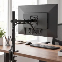 Wiltec Monitorhalterung bis 32 Zoll Bildschirmhalterung bis 9 kg Tischklemme für Monitor VESA 75/100