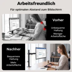Wiltec Monitorhalterung bis 32 Zoll Bildschirmhalterung bis 9 kg Tischklemme für Monitor VESA 75/100