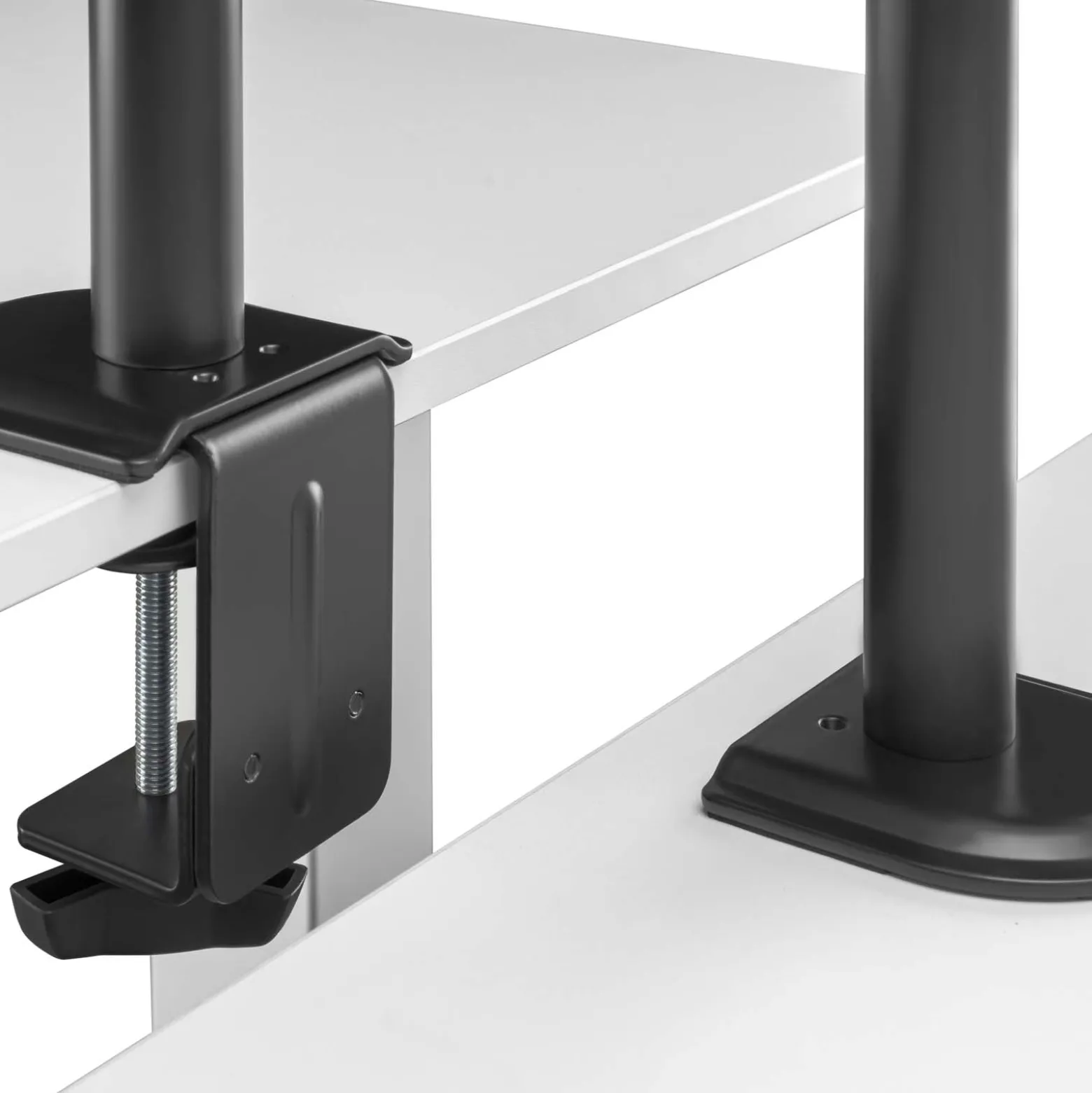 Wiltec Monitorhalterung für zwei Monitore bis 32 Zoll Bildschirmhalterung Tischklemme VESA 75/100