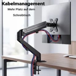 Wiltec Monitorhalterung mit Gasdruckfeder für Monitor 17-27 Zoll Tischhalterung VESA 75x75/100x100