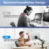 Wiltec Monitorhalterung Schreibtisch mit VESA-Platte für flache & gebogene Monitore, Bildschirmhalterung bis 20 kg, Monitorhalter mit Tischklemme
